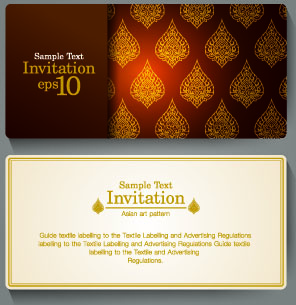 華やかな招待状カード デザインのベクトル