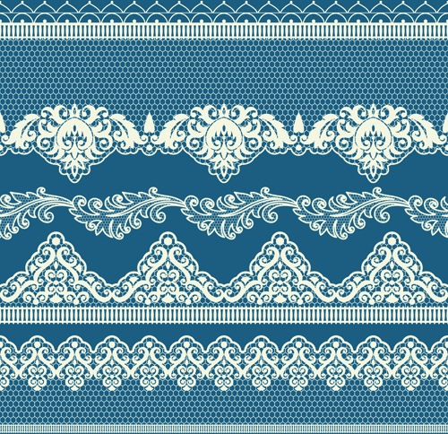 Ornate Lace Border Design Vector Set