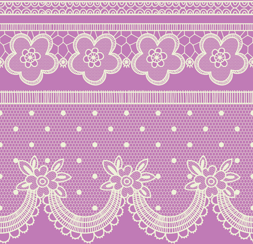 Ornate Lace Border Design Vector Set 2