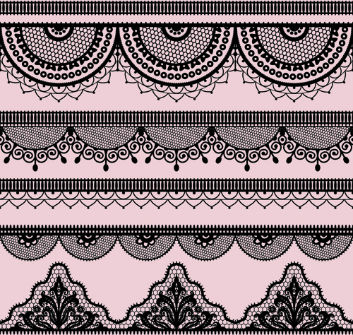 Ornate Lace Border Design Vector Set  No.338878