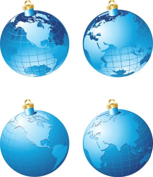 vector ornamentado elementos de ornamentos de bolas de Natal