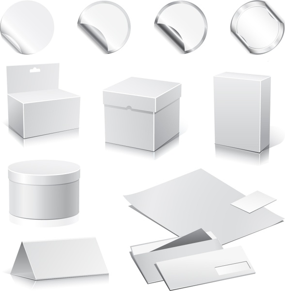 Elementos de diseño de embalaje gris brillante boceto 3D moderno
