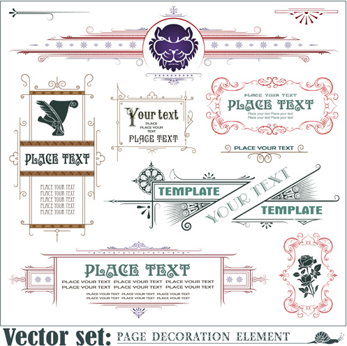 Halaman dekorasi perbatasan dan frame vektor