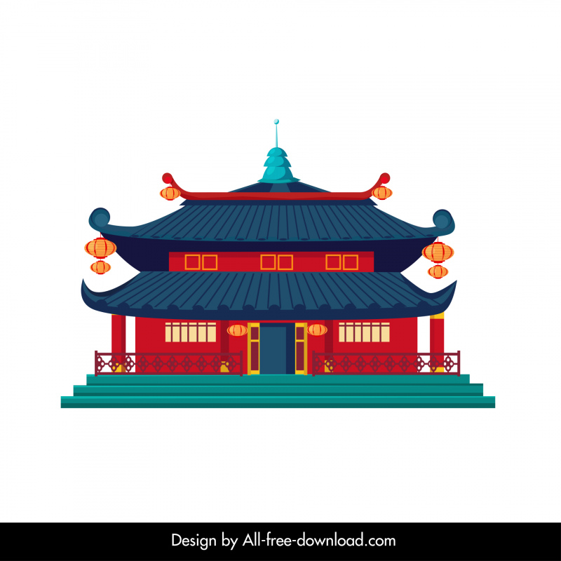 ícone do pagode elegante esboço da forma clássica