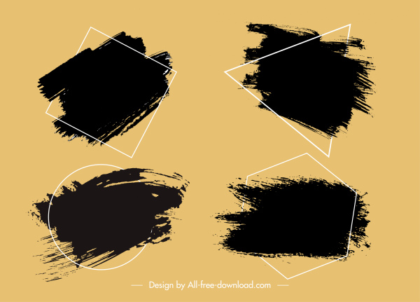 cat brush template grunge dekorasi geometri hitam gelap