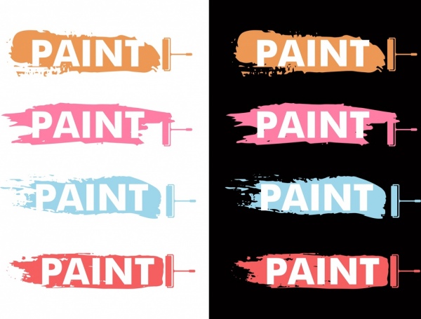 Color de la pintura muestra iconos coloridos Diseño grunge
