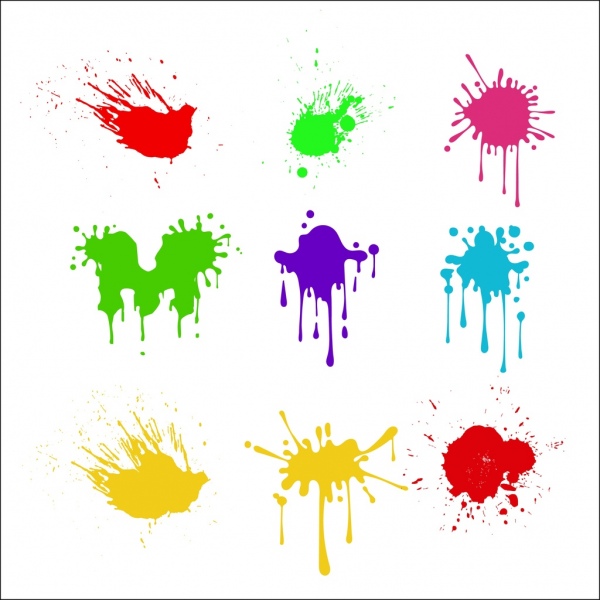 Iconos coloridos grunge Decoracion Pintura marca