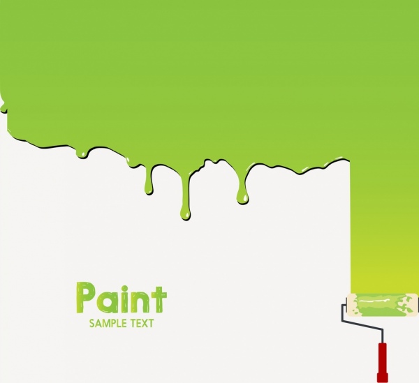 油漆工作背景綠色水彩刷圖標