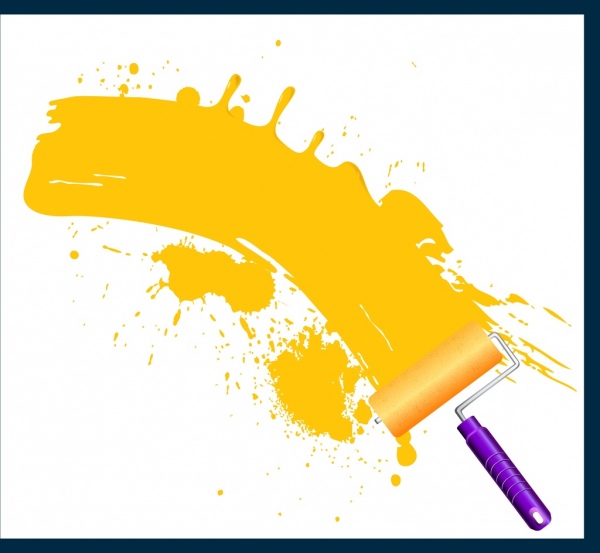 pintura trabalho grunge amarelo decoração escova ícone de desenho