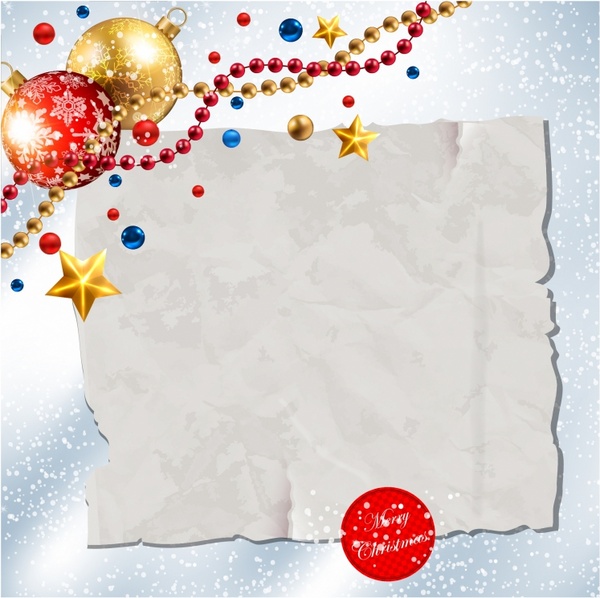 Kağıt afiş için tatil tebrik mesajı ve Noel dekorasyon