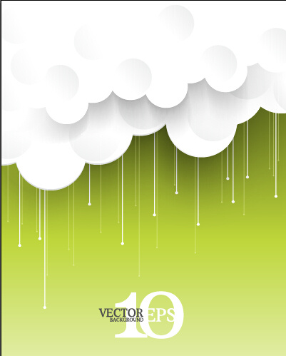 Scherenschnitt Cloud mit grünem Hintergrund