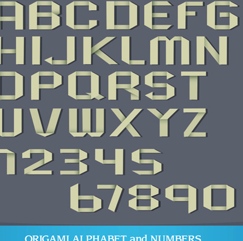 papel em forma de arte de vetor alfabeto e números