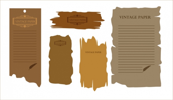 design ragged vintage de la collection feuille papier