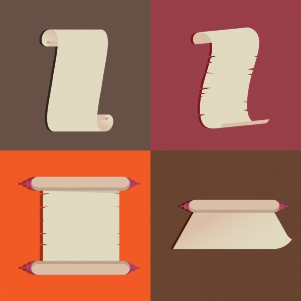 Los iconos de la hoja de papel fija vario diseño en blanco vintage