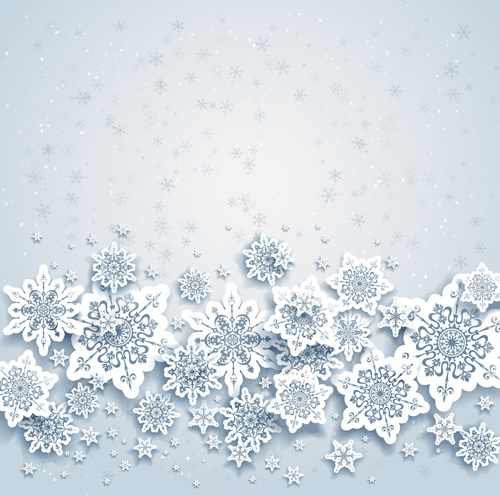 Copos de nieve de papel Vector Backgrounds