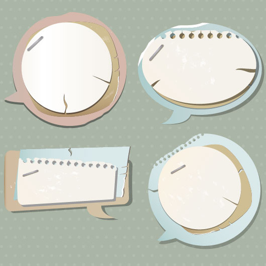 紙語音氣泡標籤貼紙 vector01