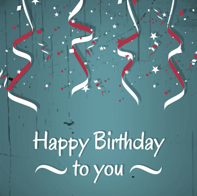 Cintas de papel con confeti feliz cumpleaños background vector