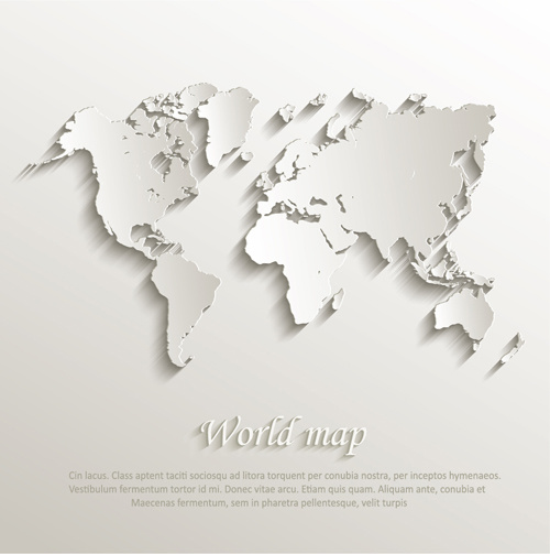 carta mappa mondiale di design creativo vettore