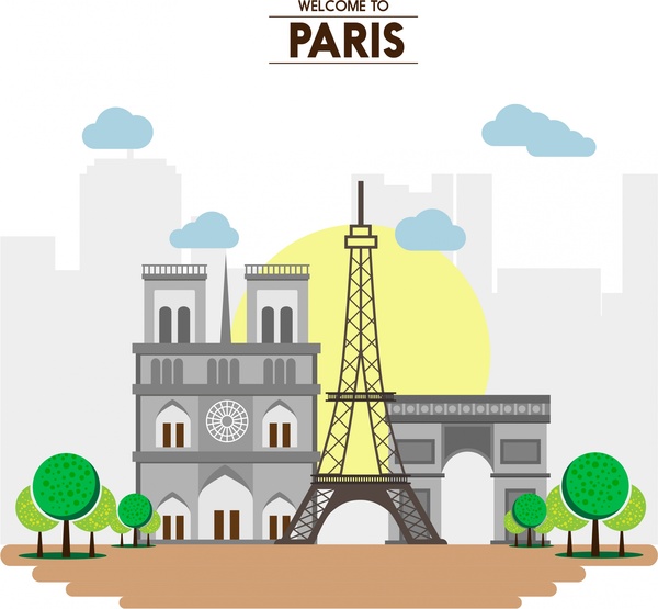 Paris Förderung Banner angesehenen Destinationen Sammlung