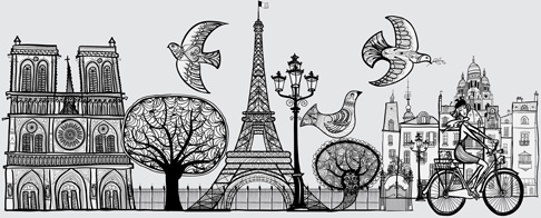 Símbolos de París Elementos vector 2