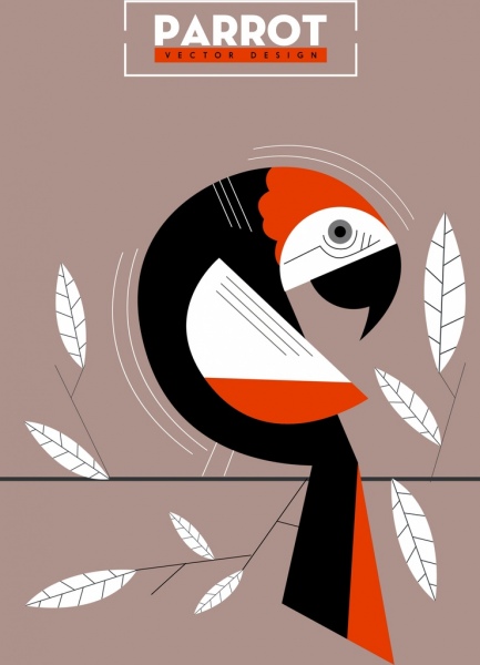 Papagei Hintergrund klassische Skizze geometrische Gestaltung