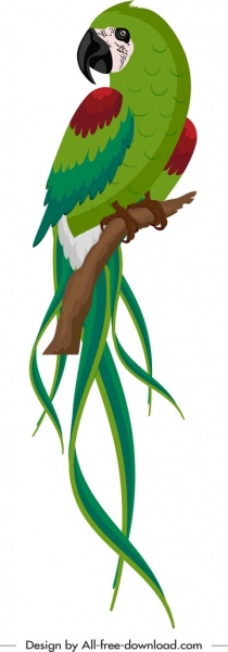 ícone de pássaro papagaio colorido design empoleirando gesto