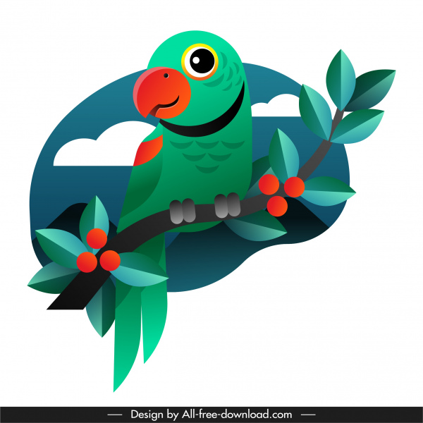 Papagei Malerei Vogel perching Skizze bunte klassische wohnung