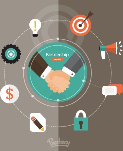 design piatto di concetto di partenariato
