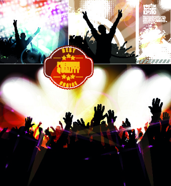 Party Background With People Silhouettes Vector