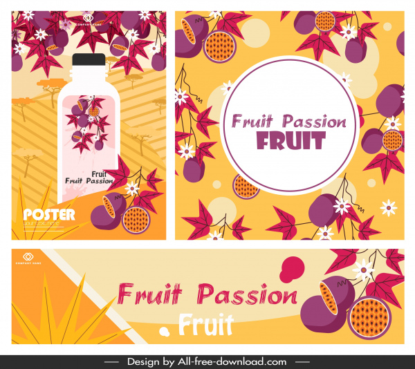 Passionsfrucht/Maracuja Werbung Banner klassisch bunten Dekor