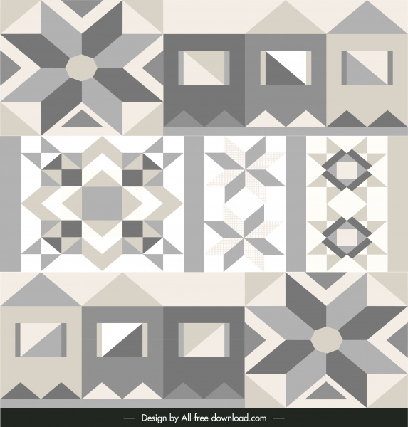 elementos de decoração de padrão formas simétricas clássicas