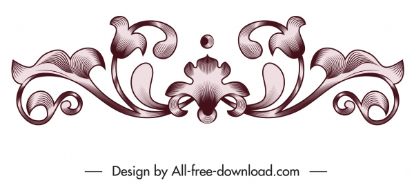 Motif Design élément symétrique Vintage Flora forme