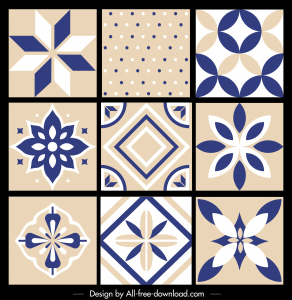 Muster-Design Elemente klassischer Blütenblätter Flecken geometrischen Dekor