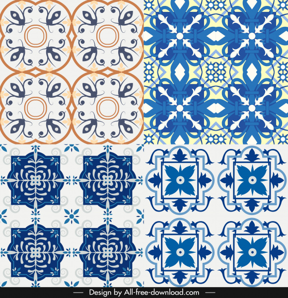 patrón diseño elementos simétricos repetición floras decoración clásica