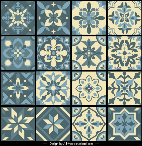 Pattern design elementi petali schizzo piatto design simmetrico