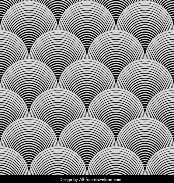 Muster Vorlage schwarz weißen wiederholen illusive Kurven Formen