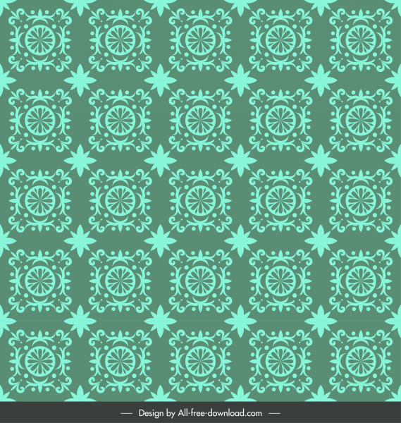 Pattern Template Classical Repeating Symmetric Decor Dark Green