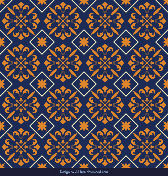 Muster Vorlage klassische wiederholenden symmetrischen Blütenblätter Skizze