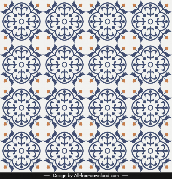 plantilla de patrón clásico repitiendo una decoración simétrica