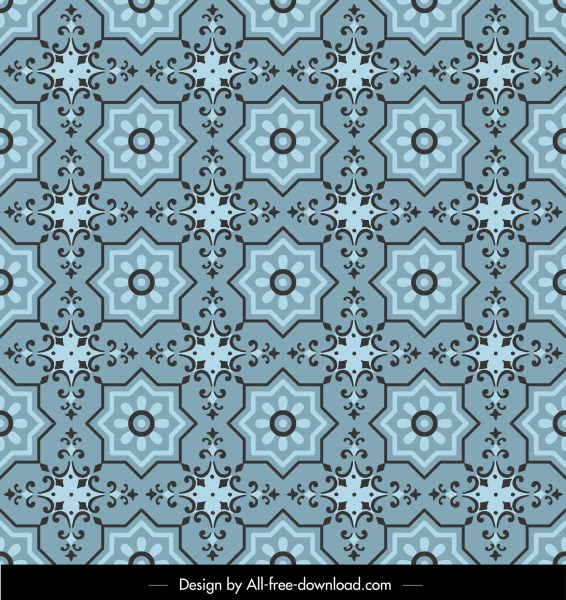 Pattern Template Colored Classical Repeating Symmetrical Decor