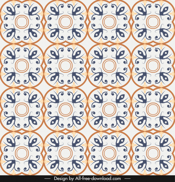 plantilla de patrón repitiendo formas simétrica clásica decoración