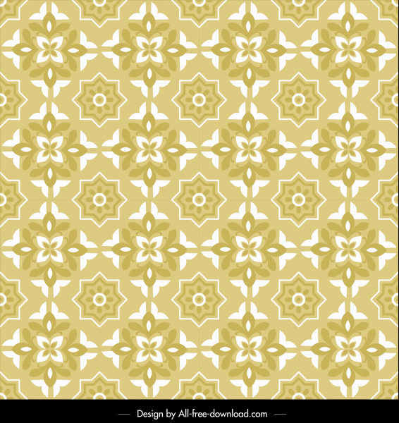 Muster Vorlage gelb Dekor klassische wiederholen, symmetrischen design