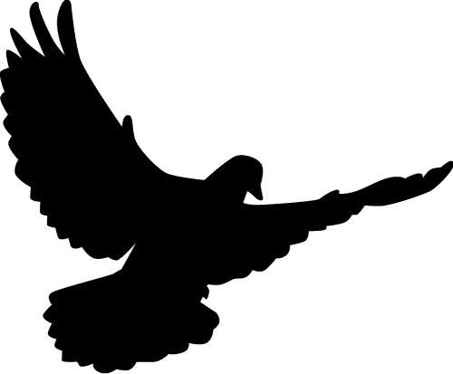 和平的鴿子剪影向量插圖