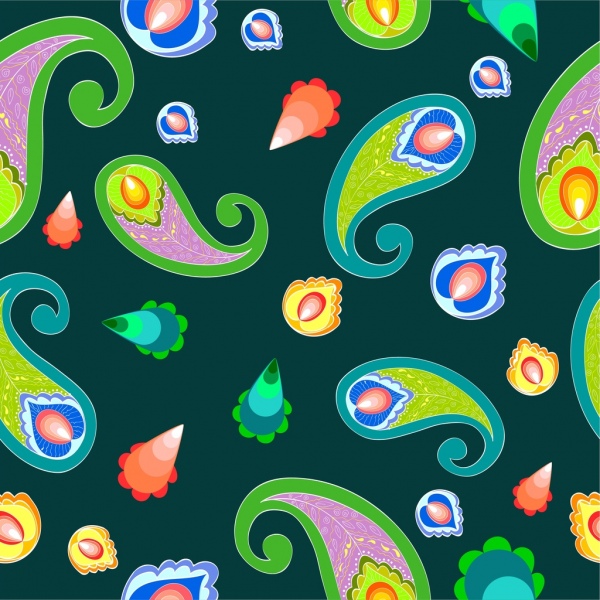 bulu-bulu Merak latar belakang warna-warni dekorasi berulang