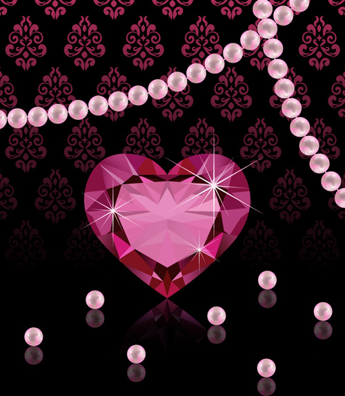 Joyeria de perlas con diamantes de lujo background vector