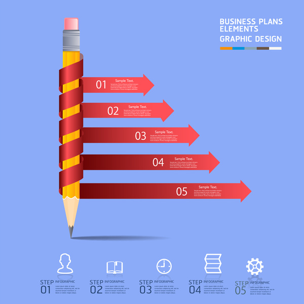 infographic pensil dan panah