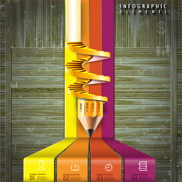 Bleistift-Treppe-Infografik-Vorlage