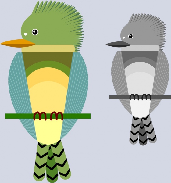 empoleirando design plano ícone pássaro de esboço