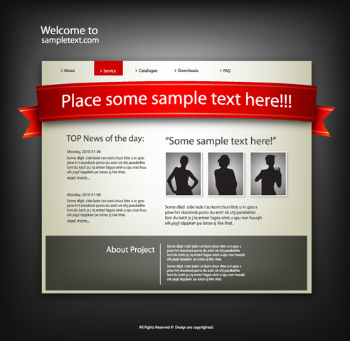 Mẫu thiết kế website cá nhân vector