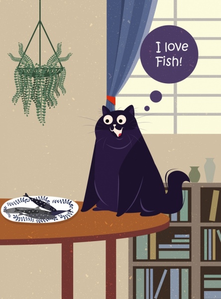 рисования смешные кошка цветной мультфильм дизайн